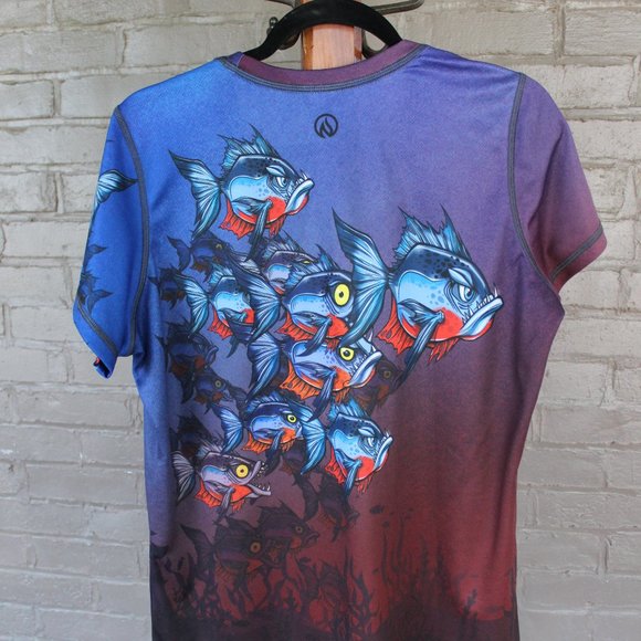 INKnBURN 2XL (12-14) PIRANHA TECH SHIRT SS Running Top NWOT! - Picture 7 of 14